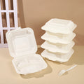 Wholesale Cornstarch Biodegradable Bioplastics Disposable Eco Friendly Compostable Microwavable Lid 36oz 3 Lunch Boxes