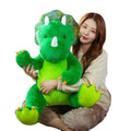 60cm 90cm 110cm Soft Triceratops Dino Plush Pillow Stuffed Dinosaur Toy Carton Kids Toy Unisex Kids Play Green 10 Pcs PP Cotton