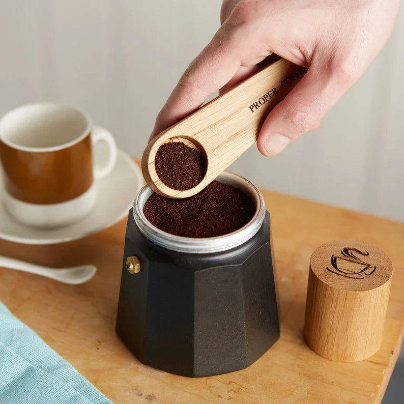 Custom Logo Long Handle Bamboo Wood Eco-Friendly Disposable Coffee Spoon with Bag Clip FSC Certified