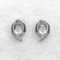 Sterling Silver 5*7mm Semi Mount Stud Earrings Empty Support Blank Claws Setting S925 Base Without Center Stone for DIY Inlay