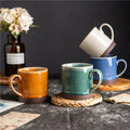 Wholesale Custom Footed Stoneware Coffee Mug Nordic Dipped Glaze Ceramic Cup & Dinnerware
