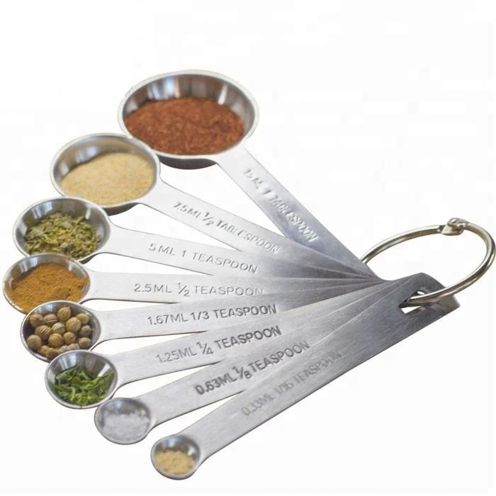 Hot Sale  5/6/7/8 Different Sizes Stainless Steel Measuring Spoons for Measuring Dry and Liquid Ingredients