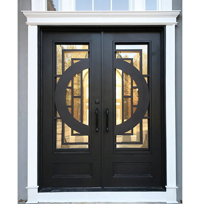 China Top Supplier Custom Nigeria Iron Doors Exterior Iron Entry Doors Double Modern Iron Doors