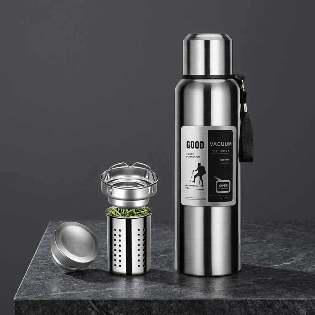 1000ML Stainless Steel Bottle Sport Thermal Water Keep Cold and Hot Insulated Cup Outdoor  Vacuum Flasks