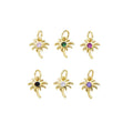 CZ8235 Dainty Mini Gold Plated CZ Micro Pave Palm Tree Beach Charms for Jewelry Making