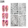 BIN 2025 Snake Year 9.5*14.5cm Nail Plate 16 Types Hot Foil Stainless Steel Stamping Plate