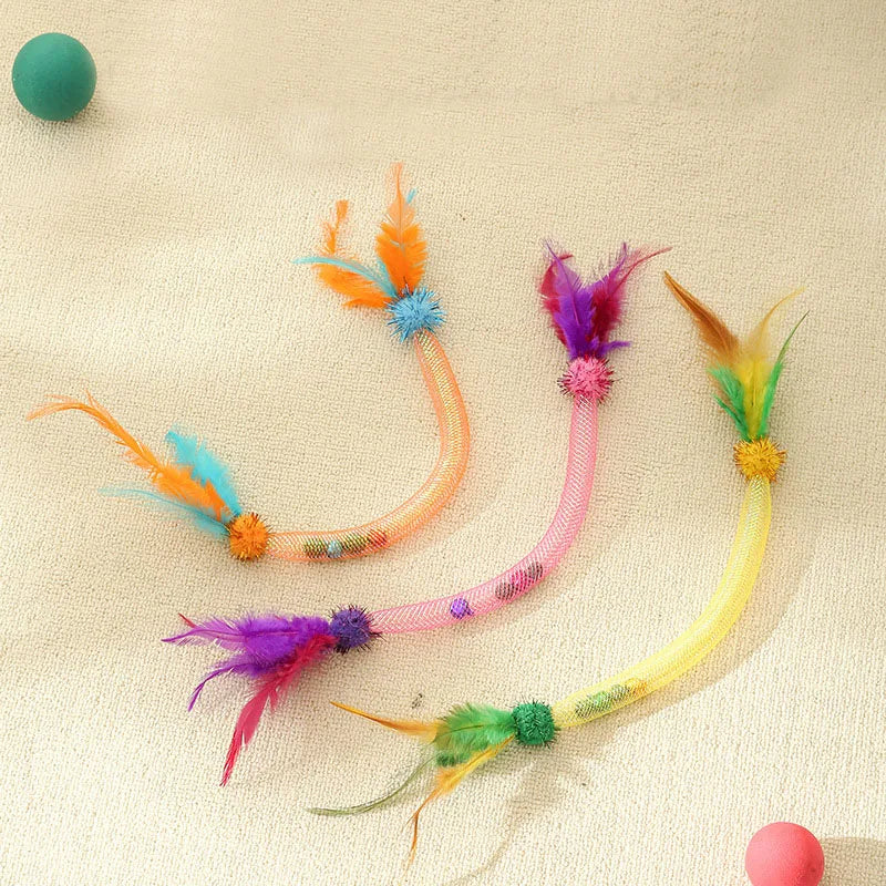 2025 New Pet Toy Cat Interactive Toy Training Sports Bell Feather Cat Toys
