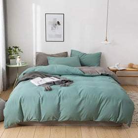 Soft Comfortable Luxury Washable Solid Color Cotton Bedding Sets Quilt Cover for All-Season Use