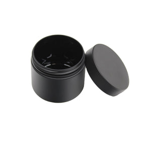 4oz 8oz 120g 250g Matte Black PET Plastic Cream Jar With Matte Black Lid