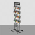 Metal Wire Grid Panel Retail Display Rack for Sale Grid Display Rack with Hooks Double Sided Battery Display Rack Customization