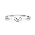 Trendy Minimalist Style S925 Sterling Silver Cute Love Heart Daily Wear Finger Ring for Women Romantic Love Stackable Jewelry
