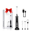 Rechargeable 3-Speed Handheld Milk Frother Interchangeable Heads & Dual Charging Customizable for Coffee & Kitchen
