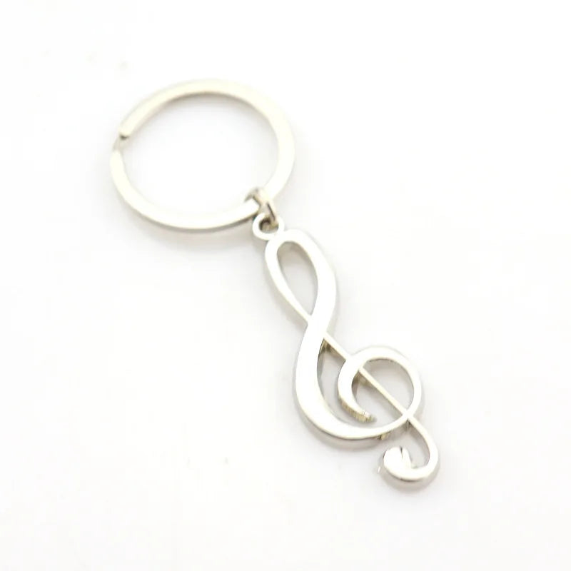 Modern Popular Jewelry Pendant Alloy Keychain Personalized Custom Shape Music Symbol Car Keychain