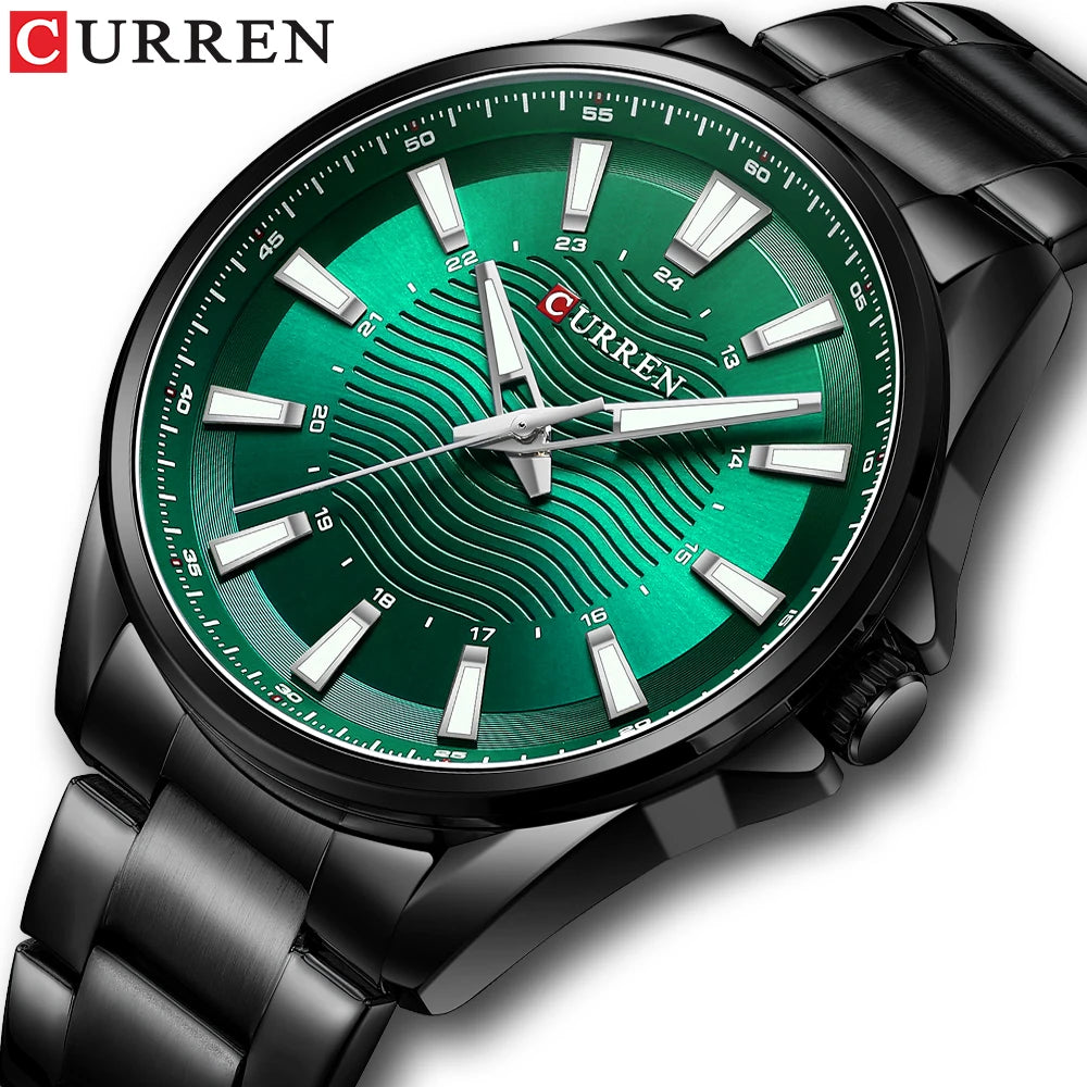 CURREN Classic Simple Stainless Steel Quartz Wristwatches Fashion Brand Men's Watches with Luminous Hands