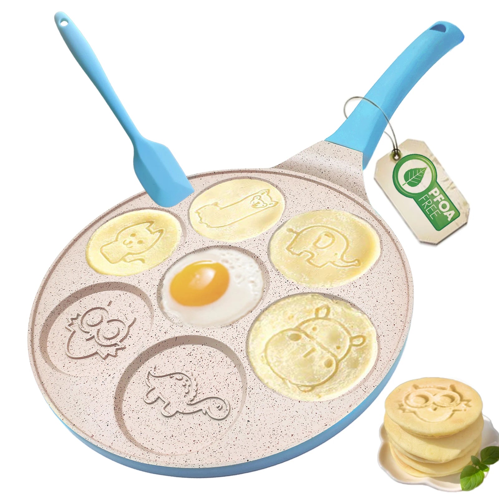 Griddle Pan Double Sided Pancake Pan Cast Aluminum Frying Pan Cake Silicon Mold for Kids