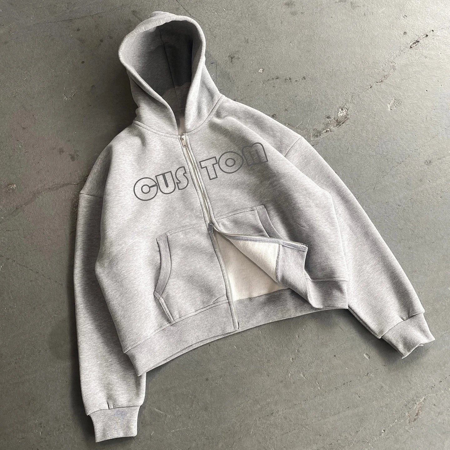 Custom Men's Zipper Fleece 450gms 100% Cotton Hoodie for Men Heavyweight French Terry Vintage Washed Blank Zipper Zip up Hoodie