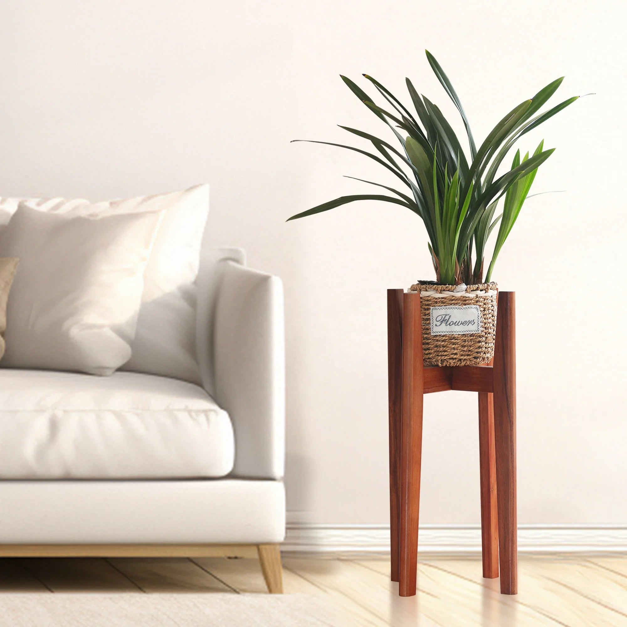 High Quality Mid-Century Modern Bamboo Stand Large or Small Size Indoor or Outdoor Garden Decoration Wood Flower Pot Holder