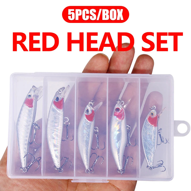 Wholesale 5pcs Minnow Lure Fishing Sets in Hot Sale High Quality 5pcs/box Fishing Lure Artificial Crankbait Fishing Set MegaBDM