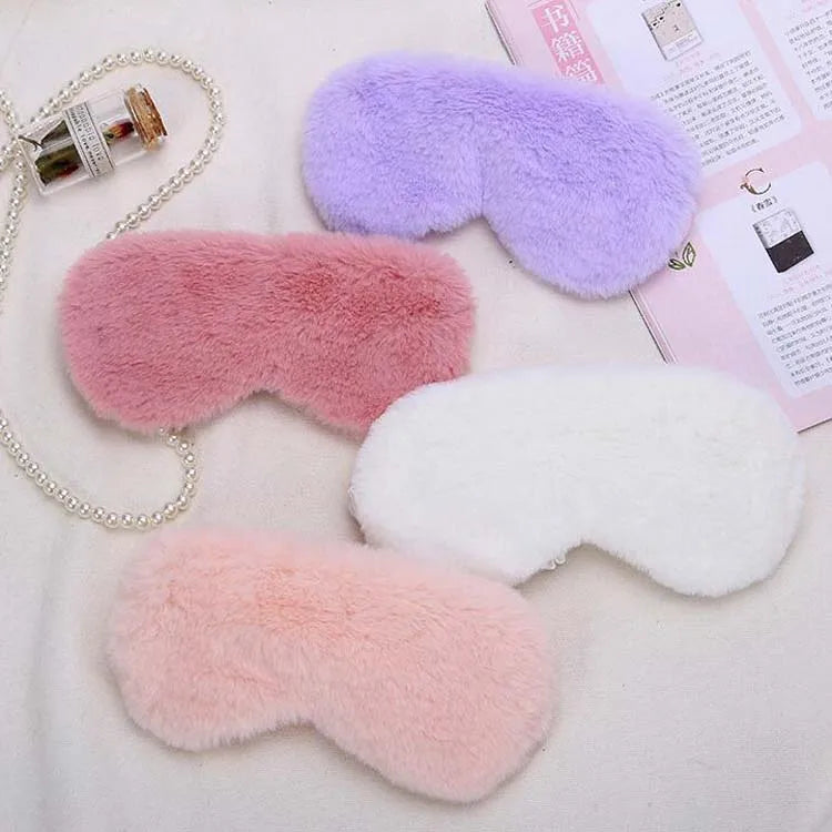 Plush Eye Cover Plush Fluffy Soft Lovely Faux Sleeping Fur Eye Mask
