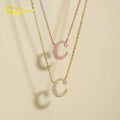 Pass Diamond Tester 925 Sterling Silver Trendy Letter Moissanite Necklace Custom Fashion Jewelry Women Necklace Gift