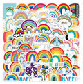 E-50pcs Popular Small Fresh Rainbow Bridge Clouds Ins Graffiti Stickers Motorcycle Suitcase Guitar Notebook Wholesale