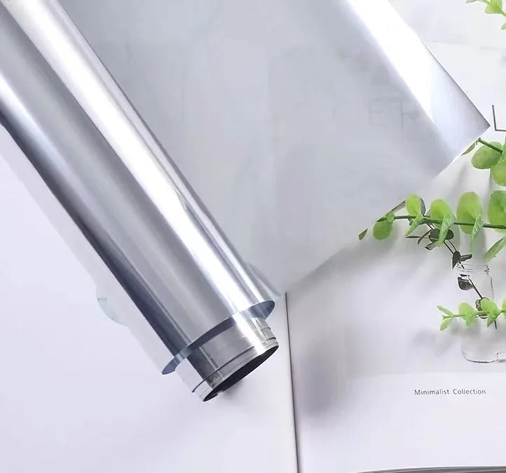 High quality Reflective Mirror Film Silver Metallic PET Mylar High Reflective Mirror Film with Glue