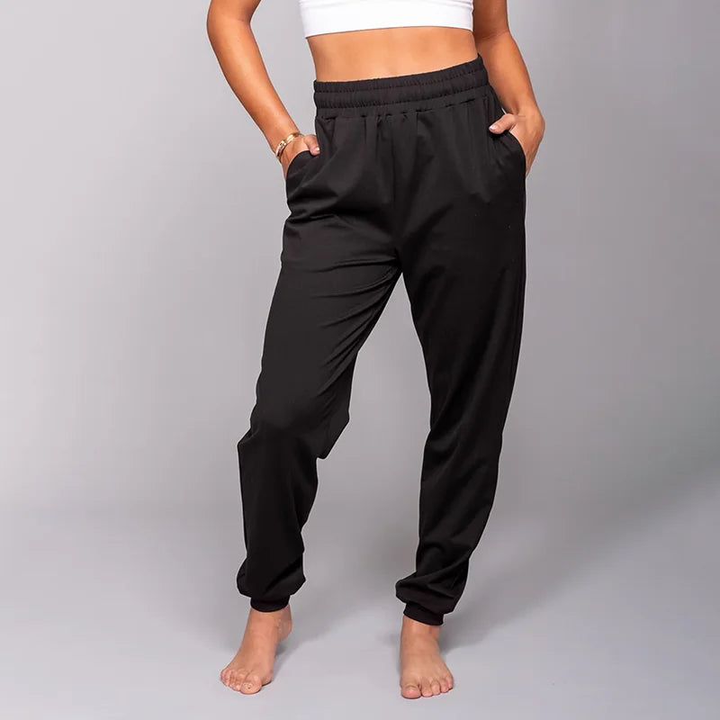 Custom Logo Women's Workout Sport Joggers Running Sweatpants With Pocket Cotton Elastic Waist Fitness Pants Soft Jogging Pants