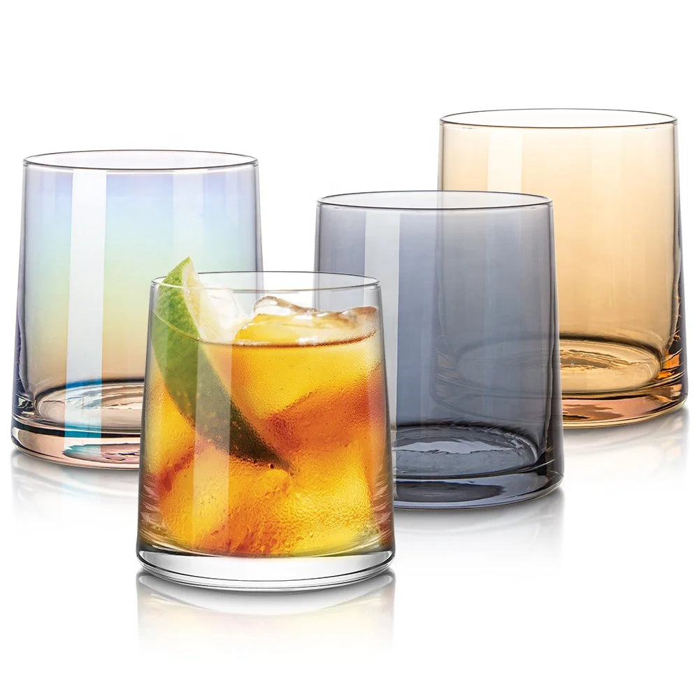 Fashioned Crystal Drinks Glass Cups Candle Holder Whiskey Tumbler Tapered Rocks Glasses