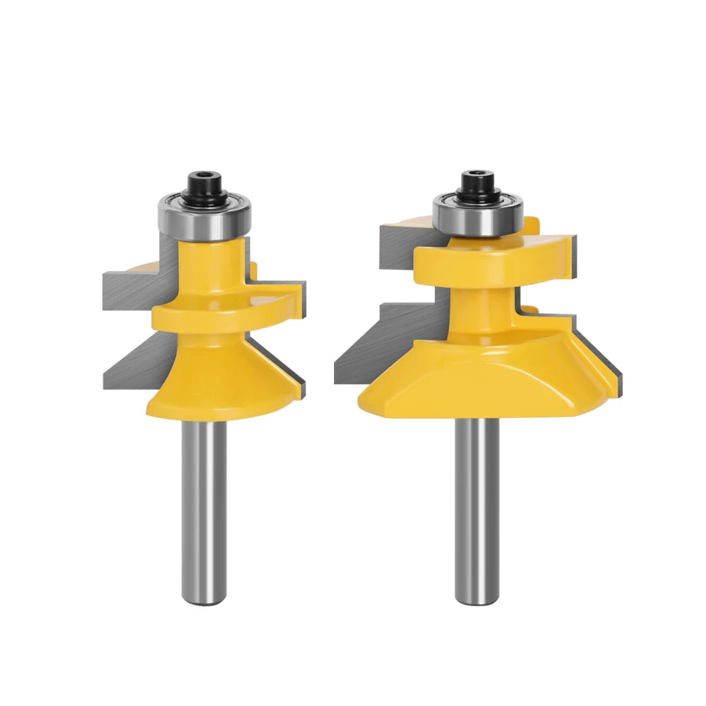 2pcs 8mm Shank 120 Degree Router Bit Set Woodworking Groove Cutters Tungsten Alloy Wood Tenon Milling Cutter Bits Tools 02122