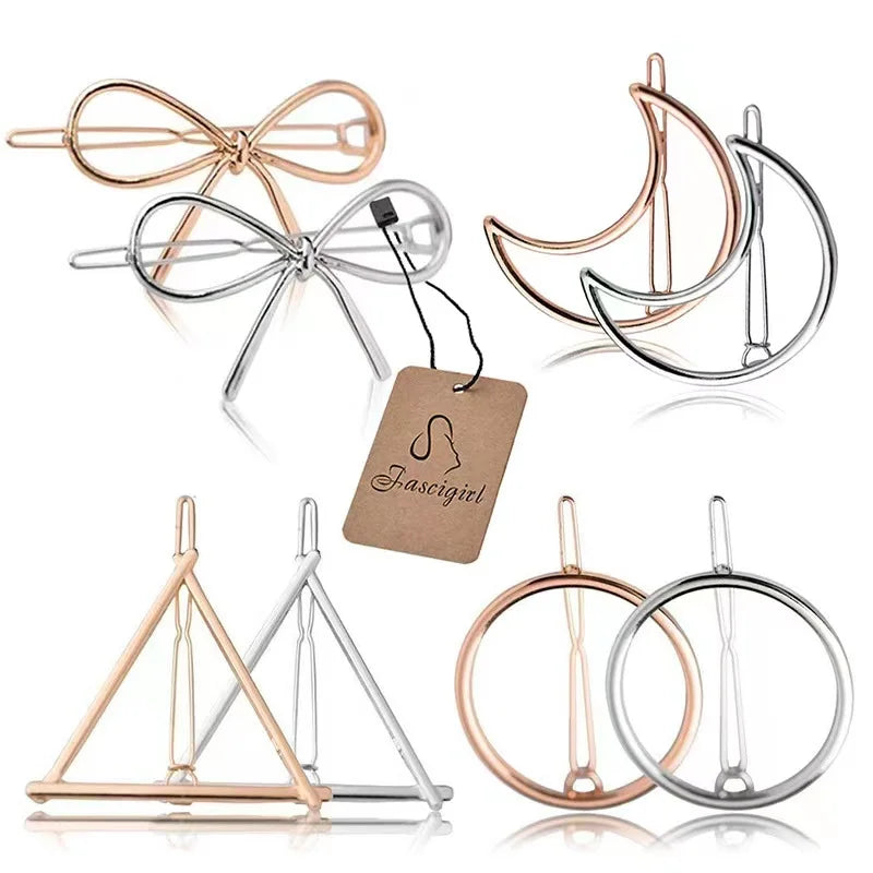New Geometric Design Alloy Hair Clips & Pins Fashion Women Hair Accessories Elegant Ins Style Hair Decoration