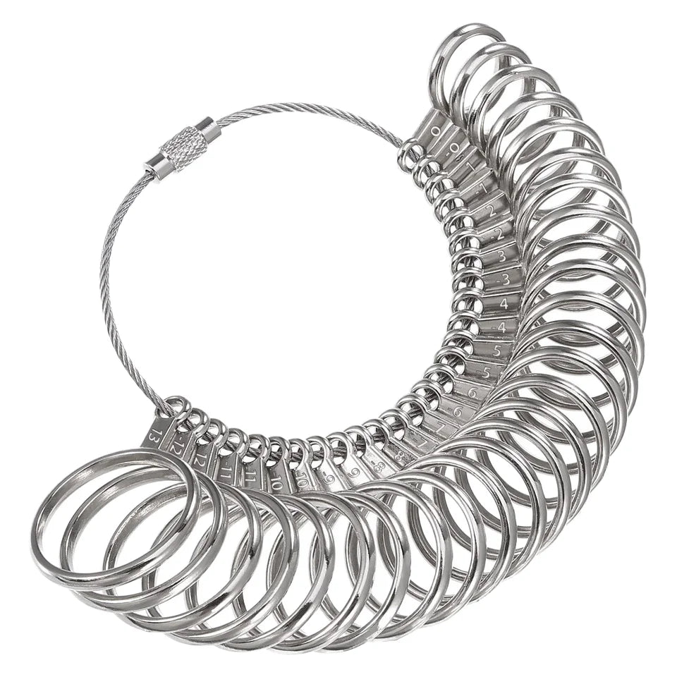 High Quality  Us Uk Reusable Metal Ring Sizer Measuring Tool Finger Size Gauge Set Jewelry Metal Rings Size Alloy Ring Sizer