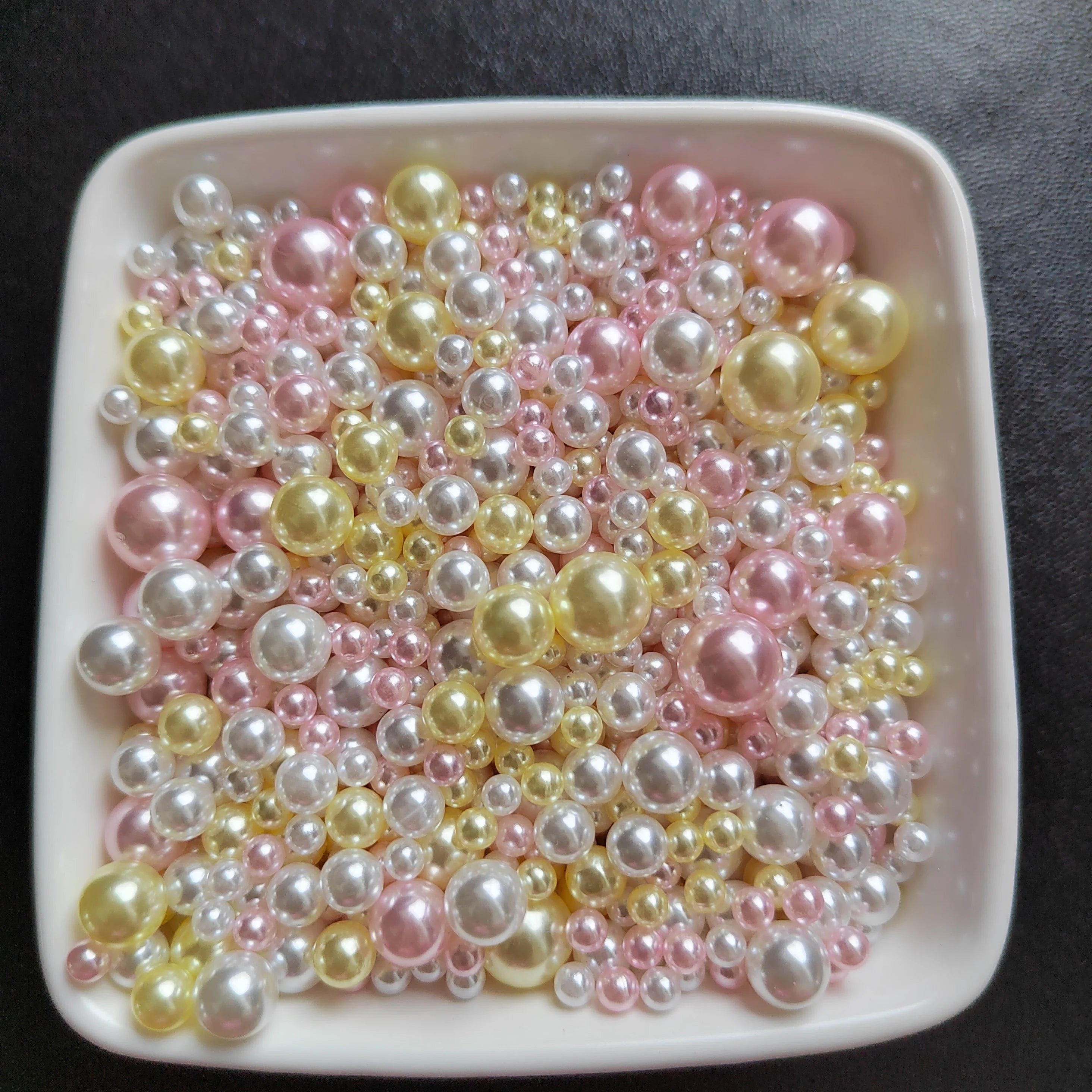 New Popular 500g/Lot Christmas Color Round No Hole Pearl Beads 4/6/8MM Mixed Size Ball Beads for Jewelry Making DIY Craft