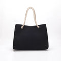 2022 Newest Tote Handbags Larger Capacity Canvas Tote Bag Outdoor Casual Hemp Rope Tote Bag with Zipper for Women