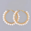 Stainless Steel Jewelry Wholesale Freshwater Pearl Hoop Drop Fashion Earrings 2023 Freshwater Pearl Earring Jewellery Bohemian