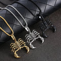 Punk Insect Pendant Choker Necklaces for Men Gold Silver Black Scorpion Pendant Stainless Steel Chain Necklaces