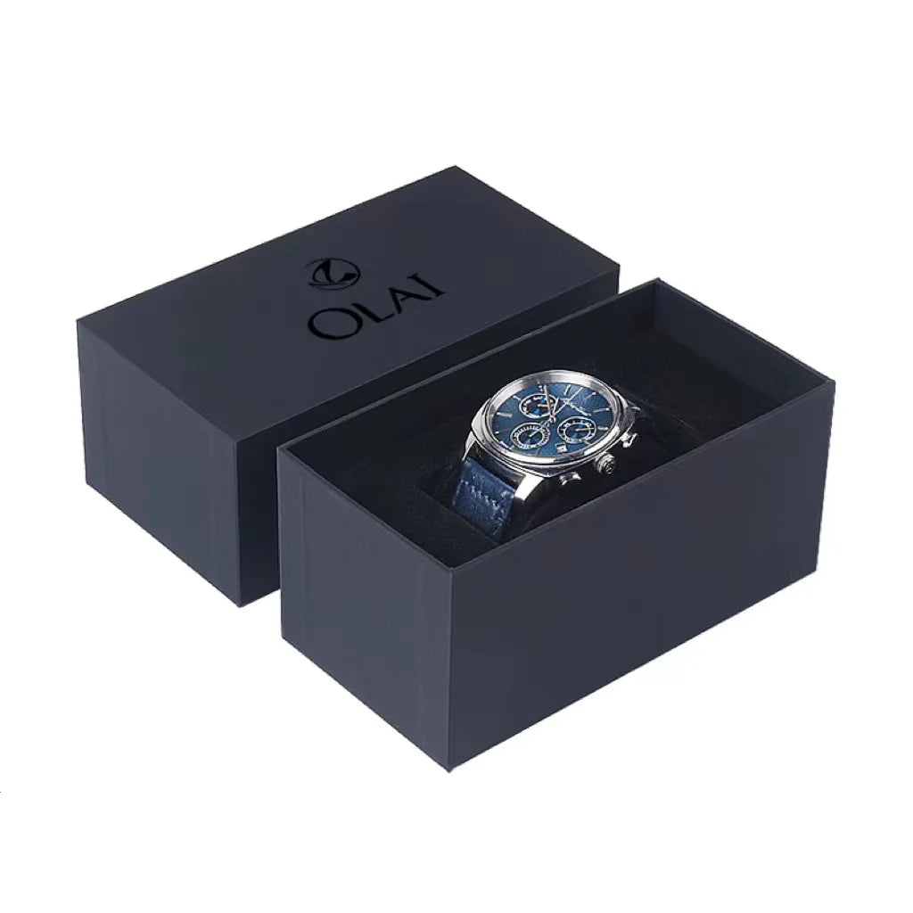 Customizable Modern Luxury Handmade Slotted Watch Display Box Embossing Matt Lamination UV Coating Vanishing for Photo Frames