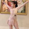 New Children's Dance Training Clothes Girls Long Sleeve Practice Latin Dance Costumes for Children