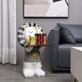 Custom Modern Art Decoration Animal Lion Statue Life Size Resin Decorative Statue With Metal Serving Tray