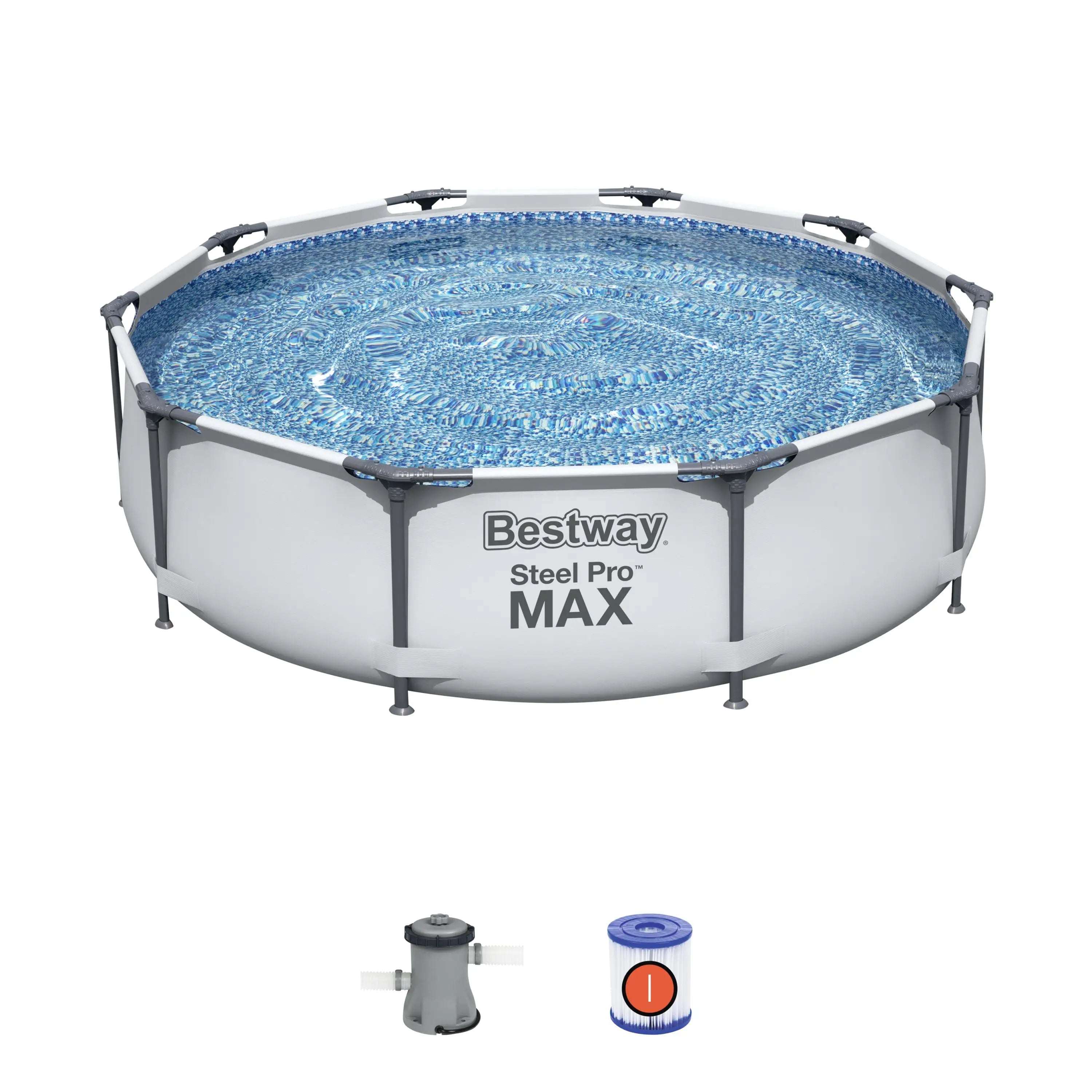 For 56408 Factory-Price Outdoor Swimming Pool Set Durable Power Steel Frame PVC 3.05m X 76cm Round Kids Above Ground Pool