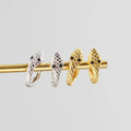 Tiny Snake Hoops Earrings 925 Sterling Silver Serpent Earrings with 18K Gold Plated for Women