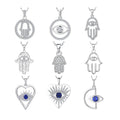 Fashion Cz Jewelry 925 Sterling Silver Hamsa Hand Eyes Pendant for Chain Pendant Necklace Charms
