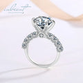 Luxury Silver 925 Original 5 Carat Brilliant Cut Diamond Test Past D Color Moissanite Wedding Ring for Teen Girls Fine Jewelry