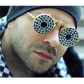 Trendy Retro Steampunk Vintage Circle Wheels Dollar Shape Flip up Metal Flip Sunglasses Oversized Round Funny Sunglasses