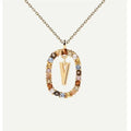 Kolye Wholesale Gold Plated Zircon Charm Fashion Jewelry Necklaces Chains Women Letter Necklace Pendent