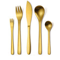 Japanese Sori Yanagi Wedding Flatware Set 304 Stainless Steel Cutlery Utensils Knife Fork Spoon Matte Gold Cutlery Set