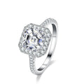 Fine Fashion 925 Sterling Silver VVS Moissanite Diamond Ring Princess Cut with Rhodium Plated Cluster Setting Luxury Jewelry