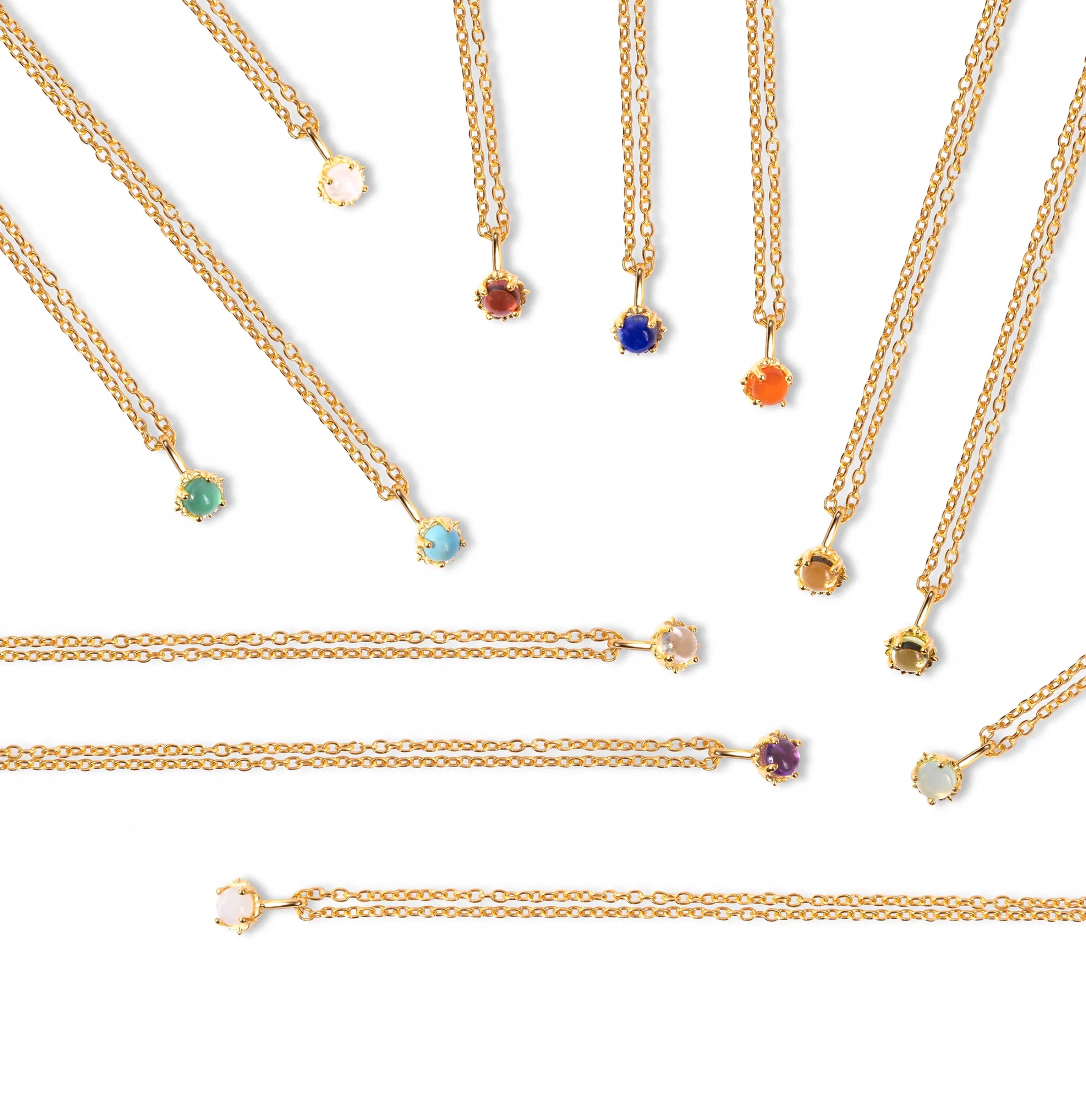 Milskye Great Fashion Jewelry for Women Cute Jewelry 18k Gold Plated 925 Silver Precious Aqua Zircon Necklace