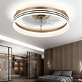 Modern Gold LED Smart Ceiling Fan Light Dimmable 3 Color-Changeable Lights 6 Speeds Remote Control Square Indoor Indoor Square