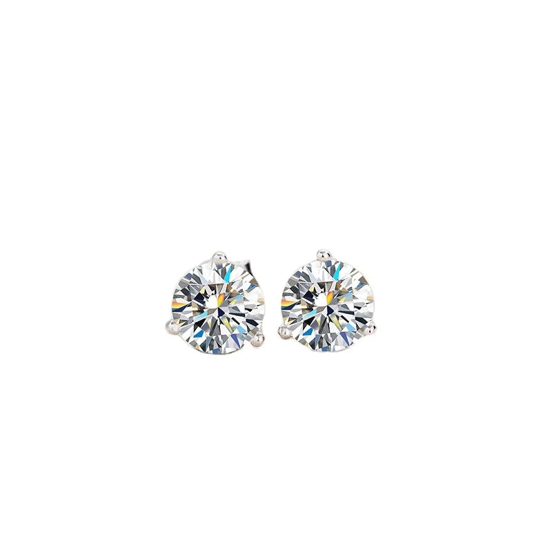 Wholesale Silver Jewelry Gemstones Moissanite 1 2 3 Carat 925 Sterling Silver Vvs Moissanite Earring for Ladies