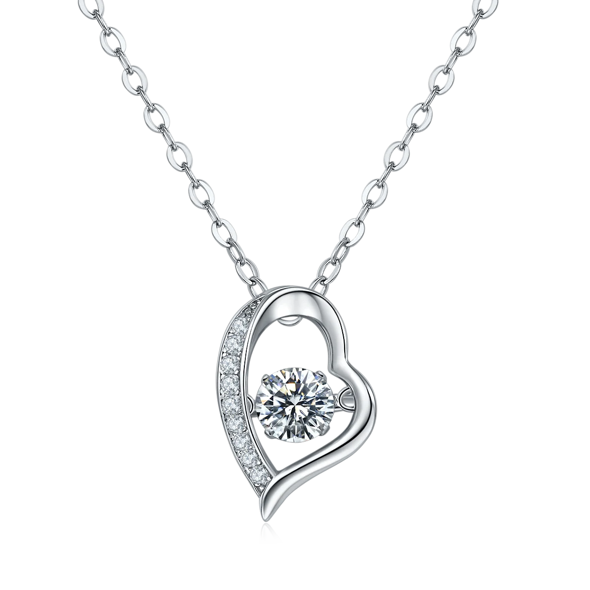 High Quality Fantastic S925 Sterling Silver Solid Gold Moissanite Necklace Women for Woman Gift